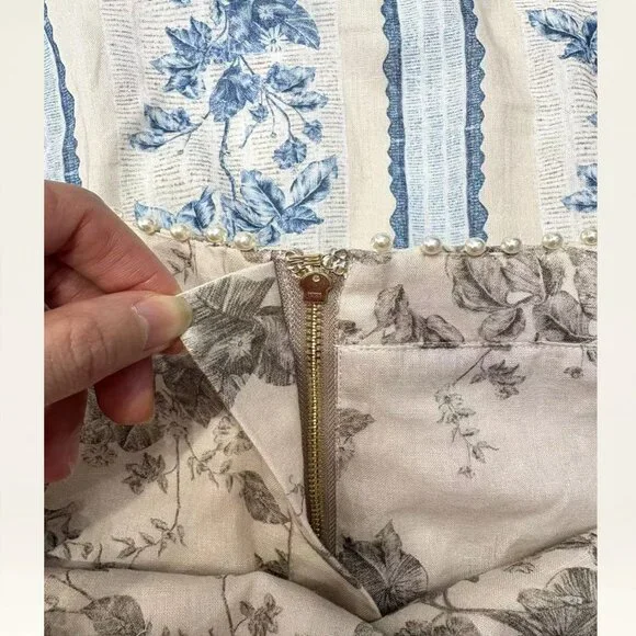 Agua by Agua Bendita Barbara Bougainvillea embellished printed linen midi dress - Picture 11 of 15